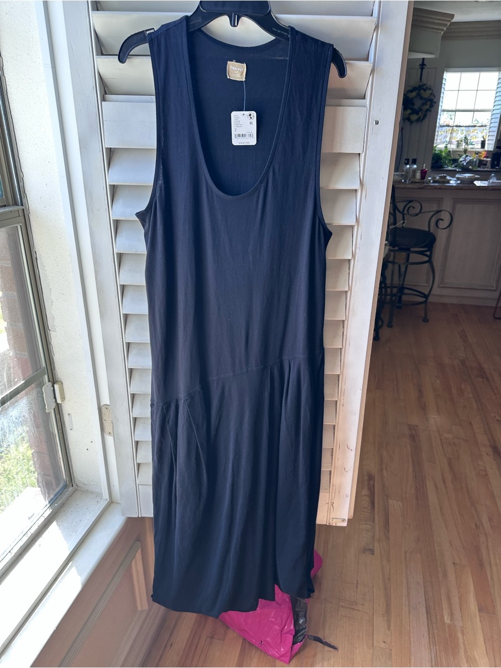 Free People Black Sleeveless Scoop-Neck Midi Dress